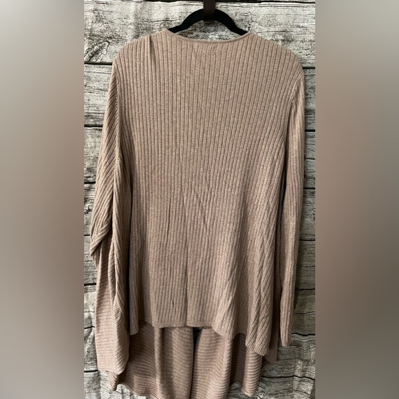 Croft & Barrow ribbed knit open cardigan, oatmeal tan color, sz 3X - Picture 2 of 3